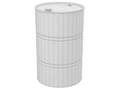 Barrel 3 Lowpoly hazard barrels Low-poly 3D model