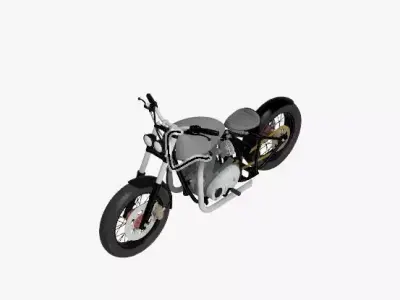 Classic Bobber Motorcycle 3D Model 3D print model