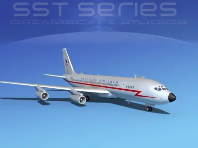 Boeing 707-320 SS American Airlines 3D model