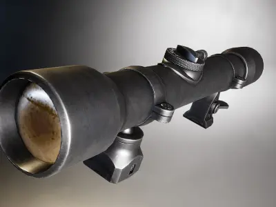 AAA Karabiner-98 Sniper Scope with mount Game Ready PBR Low-poly 3D model