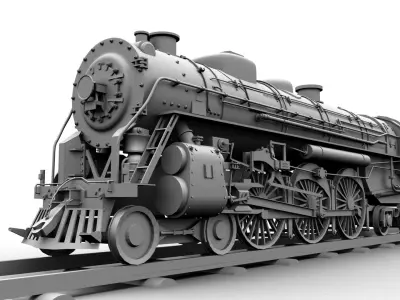 steam engine locomotive Low-poly 3D model purchase