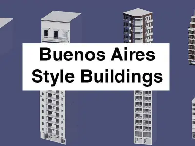 Buenos Aires Style Building 8 Free 3D model