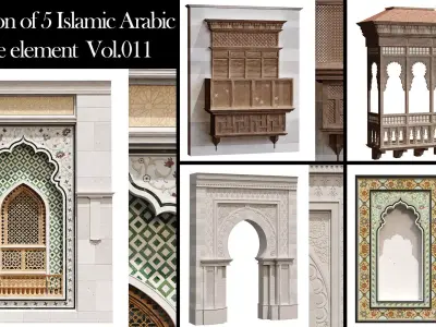 5 islamic arabic facade element pack vol 01 3D model