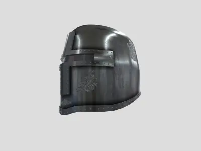 Medieval Closed Face Helm Low-poly 3D model