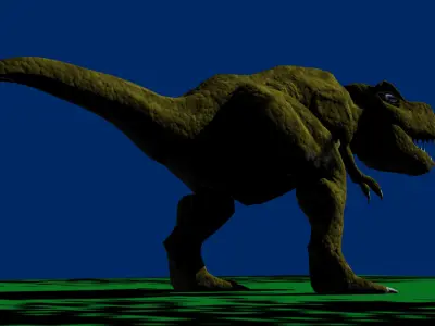 TRex model t-rex on grassy field Low-poly 3D model