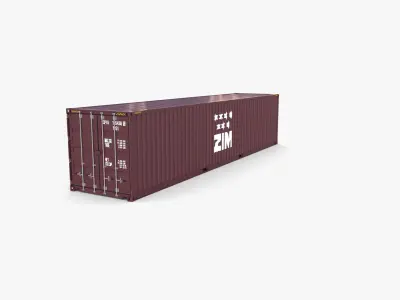 40ft Shipping Container ZIM 3D model