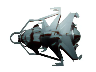 Spaceship ev2 Low-poly 3D model