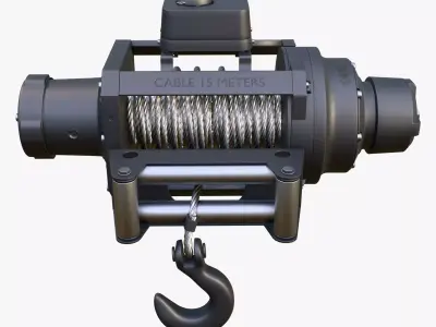 Electric Winch with Steel Cable M1 3D model