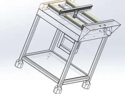 Width adjustable chain assembly line 3D model