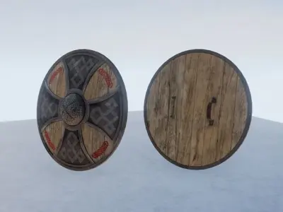 Shield Round Low-poly 3D model