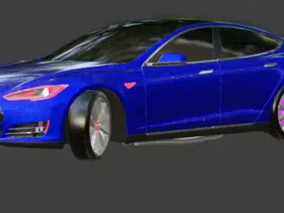 Modern Tesla car  Low-poly 3D model