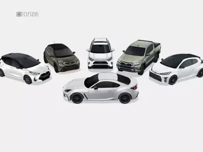 Toyota 6 car colection 3D Model Pack