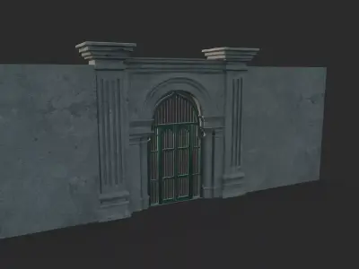 Classical style building s iron gate 3D model