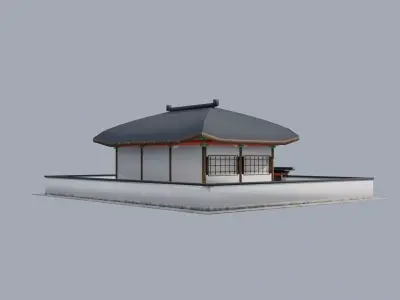 Korean Traditional Hanok House Low Poly PBR  Low-poly 3D model
