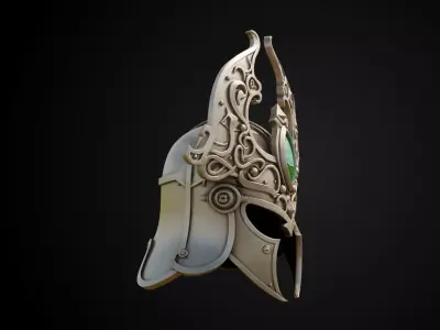 Stylized Persian Helmet - Crescent Jewel 3D print model