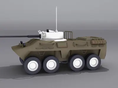 BTR-90  Low-poly 3D model