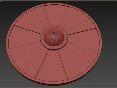Wooden shield Low-poly 3D model 5