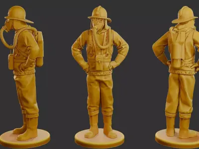 Czechoslovakian firefighter 90s 001 3D print model