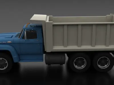 T-Series T-850 Dump Truck 1964 Tandem Axle Low-poly 3D model