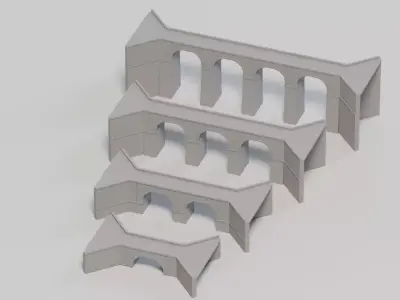 HO Scale Modular Stone Bridge - Customizable Lengths and Heights 3D print model