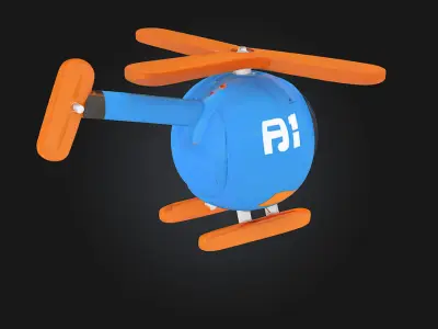 Blue Toy Helicopter 3D print model