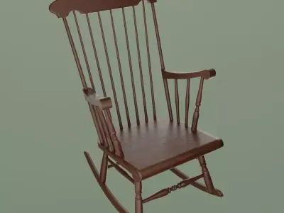 Boston Rocker Rocking Chair Free 3D model