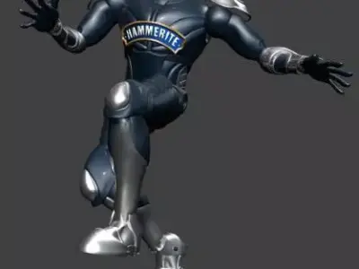 Robot  Rigget men Free low-poly 3D model