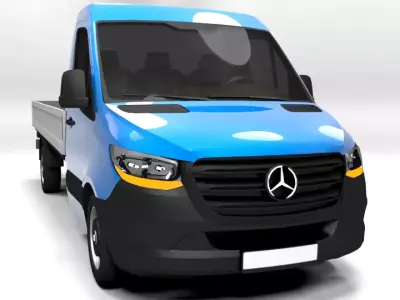 MERCEDES SPRINTER SINGLECAB  TRUCK 2019 Low-poly 3D model