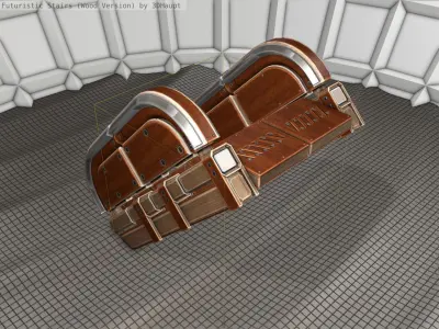 Wood Stairs Construction Element 30 3D model