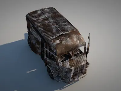 Burned Truck Wreck 3D model
