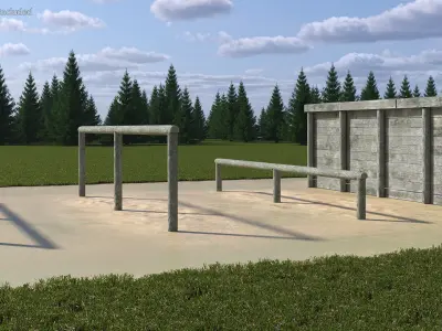 Military Training Obstacles Course Worn 3D model