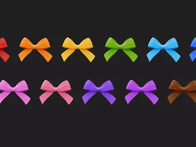 Cartoon Bow Low-poly 3D model get
