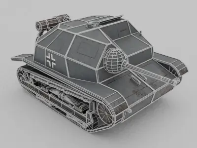 PzKpfw TKS p 20mm Low-poly 3D model