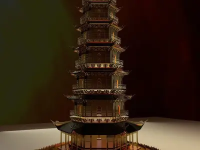 Chinese ancient tower 3D model