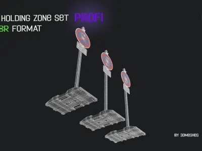 Non holding zone set PROFI Low-poly 3D model