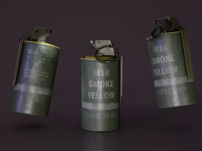 M18 Smoke Grenade 5 Variations  Game Ready PBR and LODS Low-poly 3D model