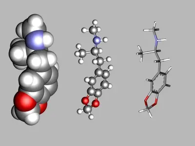 Ecstasy MDMA molecule 3D model