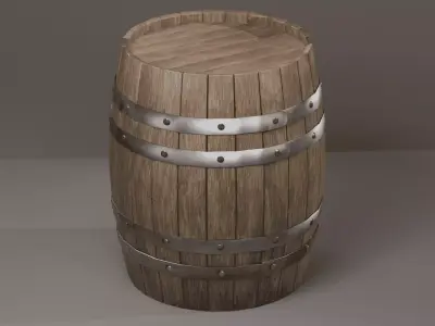 Old Wooden Barrel Asset 3D model