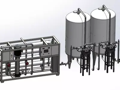 8T Single-Stage Water Treatment System - Detailed 3D Model  3D model