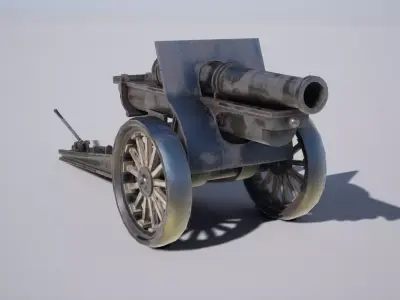 Military Canon Low-poly 3D model