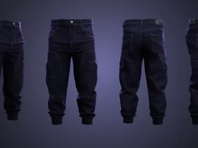 Modular Tactical Cargo Pants Low-poly 3D model