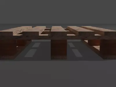 pailet low poly wooden table 3D model