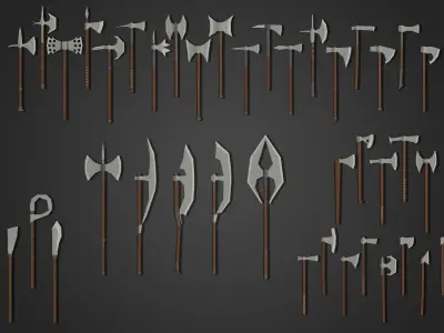Low Poly Axe Pack 1 Low-poly 3D model