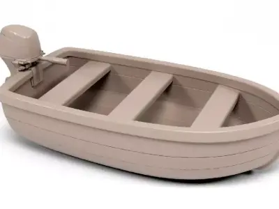 Boat with motor 3D print model