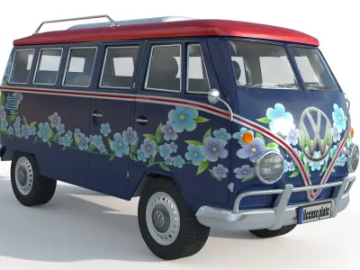  Volkswagen 1974 T1 Transporter 3D model