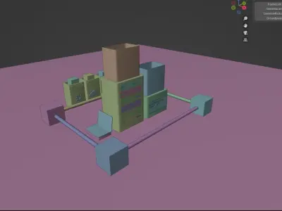 3D Render of Blockchain Technology for Visualization 3D model