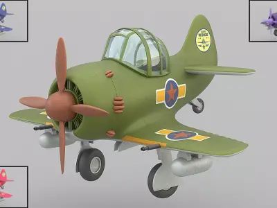 Cartoon Fighter Low-poly 3D model