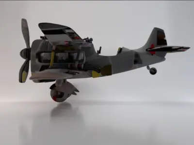 Plane Low-poly 3D model get