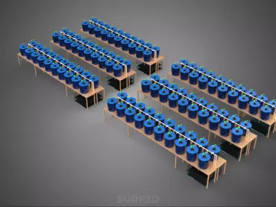 DUTCH BUCKET BARREL HYDROPONIC SYSTEM FARM PLANT CROP AEROPONIC 3D model