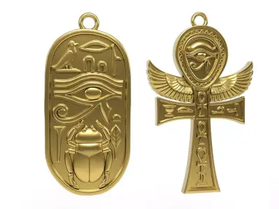 Egyptian pendants 5 3D print model